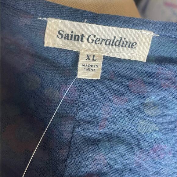 NWT Saint Geraldine Cotton Floral Button Front Vest Size XLarge XL - Picture 5 of 5